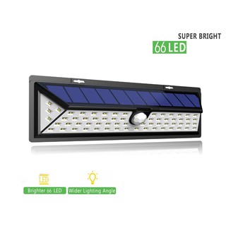 โคมไฟติดผนังพลังงานแสงอาทิตย์ AL-1369 Solar Motion Sensor Light (66 LED) กรอบขาว