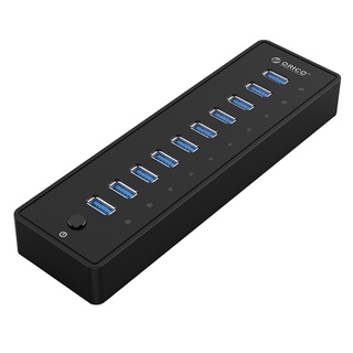 Orico High Speed USB 3.0 Hub 10-Ports Black (P10-U3) ของแท้ การรับประกัน 2 ปี