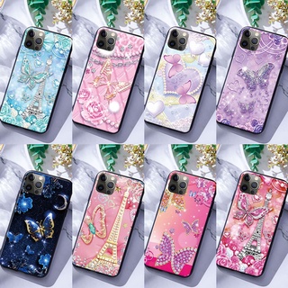 OPPO A71 A73 2020 A75 A77 A83 A1 A1K อ่อนนุ่มซิลิก้าเจลเคสโทรศัพท์ ผีเสื้อประกายเพชร