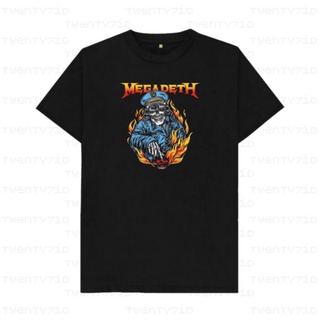 เสื้อยืดผ้าฝ้ายพิมพ์ลายเสื้อยืด พิมพ์ลาย megadeth Melodic thrash metal band พรีเมี่ยม