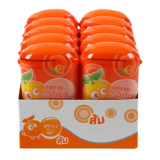 ลอตเต้ ฟูเซน โนมิ หมากฝรั่งเคลือบกลิ่นส้ม บรรจุ 15กรัม ยกแพ็ค 10กล่อง LOTTE GUM FUSEN MONI ORANGE