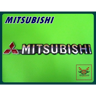 MITSUBISHI LOGO "SILVER" &amp; "BLACK" STICKER (1 PC.) // โลโก้ MITSUBISHI สีเงิน พื้นดำ พร้อมกาวติด (1 ชิ้น) สินค้าคุณภาพดี