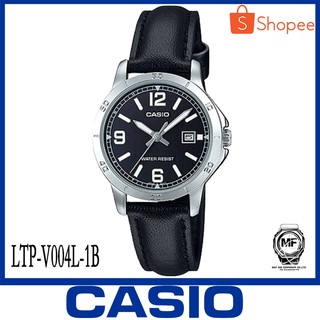 Casio Standard นาฬิกาข้อมือผู้หญิง สายหนัง สีดำ รุ่น LTP-V004L, LTP-V004L-1B