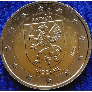 เหรียญ​ลัทเวีย Latvia, 2​ Euro, (วาระ รัฐ Vidzeme), #​1476T, ไม่​ผ่าน​ใช้​ UNC