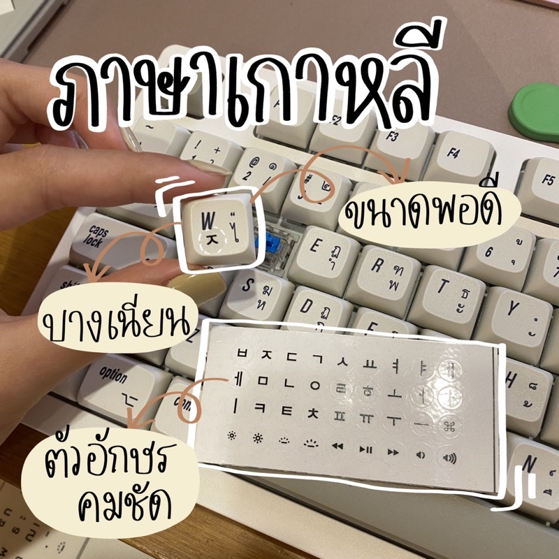 ส่งเร็วจากไทย🌈 | สติ๊กเกอร์ติดคีย์บอร์ดภาษาเกาหลี สติ๊กเกอร์ภาษาเกาหลีแปะคีย์บอร์ด