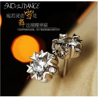 ต่างหูเงิน 925 Snowflake หูข้อมือผู้หญิง WE54R Earrings Lady Fashion