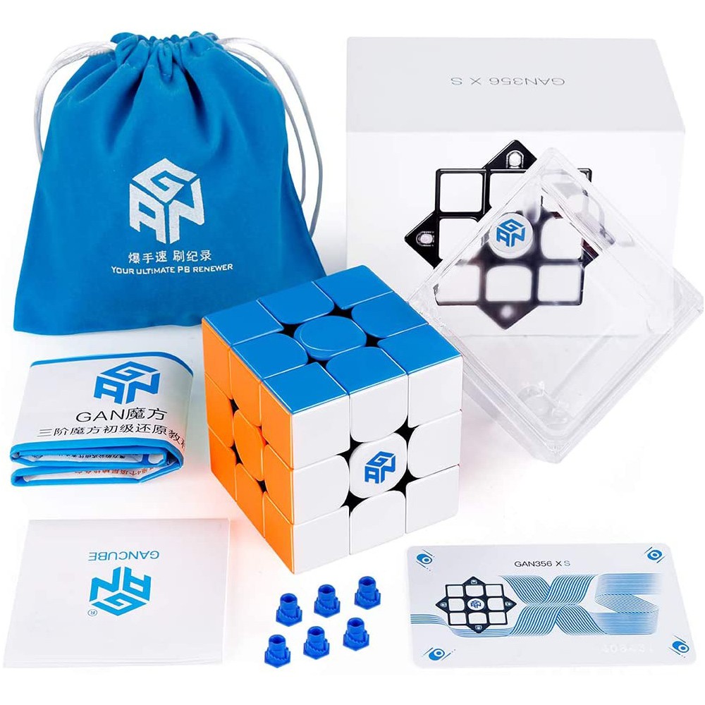 รูบิค 3x3 รูบิค แม่เหล็ก รูบิค ของแท้อย่างดี rubik 3x3 rubiks race GAN 356 XS 3x3 Stickerless magnet