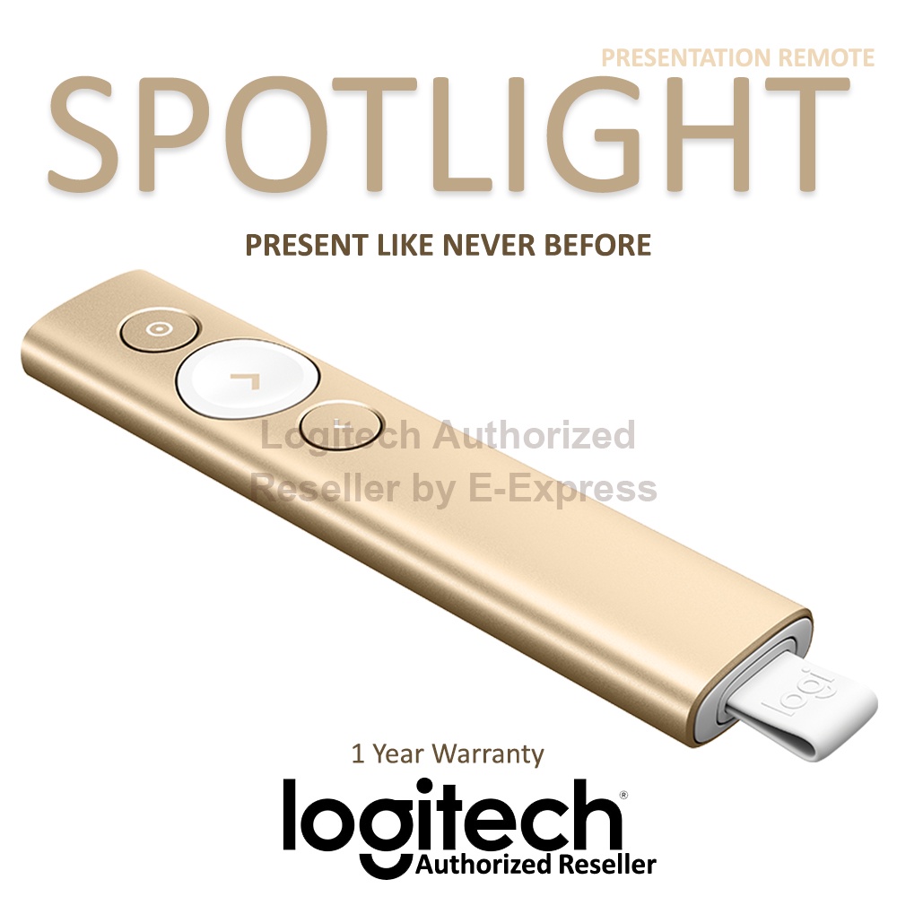 Logitech Spotlight Wireless Presenter Laser Pointer - Gold (สีทอง) ประกันศูนย์ 1ปี ของแท้