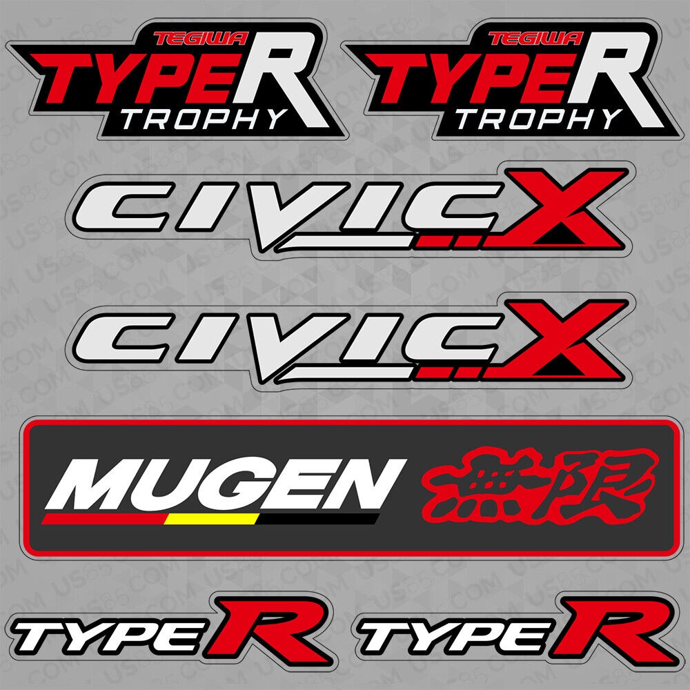 สําหรับ Honda Civic Type R Mugen สติกเกอร์รถ Decal Stripe โลโก้ตกแต่งกีฬา