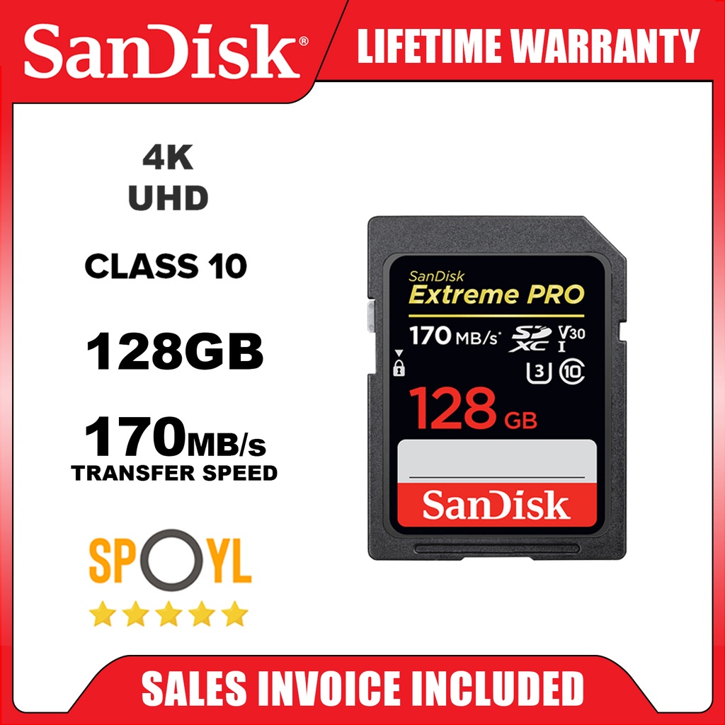 oo pop  Extreme Pro 128GB SD Card SDSDXXY SDXC UHS-I Class 10, U3, V30 DSLR Camera