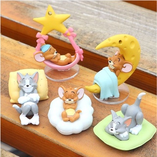 ✨พร้อมส่ง✨ทอมแอนด์เจอร์รี่ Tom &amp; Jerry TAKARA TOMY FIGURE classic vintage 1 ชุด 5 ตัว