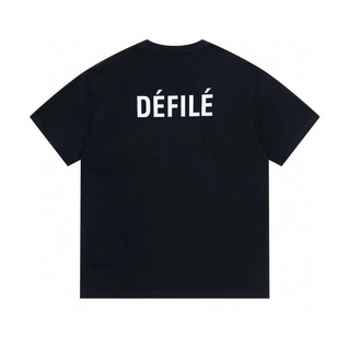 [S-5XL]เสื้อยืดแขนสั้น ผ้าฝ้าย พิมพ์ลาย Parisian classic DEFILE ทรงหลวม ขนาดใหญ่ สําหรับผู้ชาย และผู้หญิง
