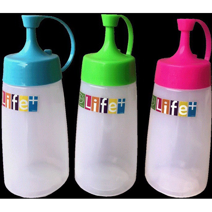 ขวดซอสเล็ก1หัว 7.5x17cm ฝาคละสี