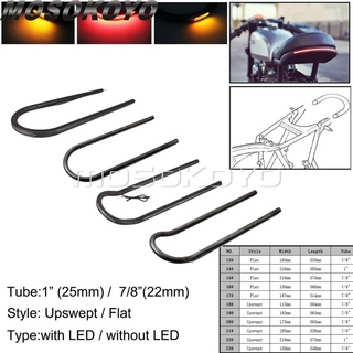 MD-23ขนาดที่นั่งด้านหลังกรอบห่วงห่วงติดตาม End Upswept แบน Brat กรอบห่วง W/LED ไฟท้ายเลี้ยวสำหรับแข่ง Cafe ScramblerST