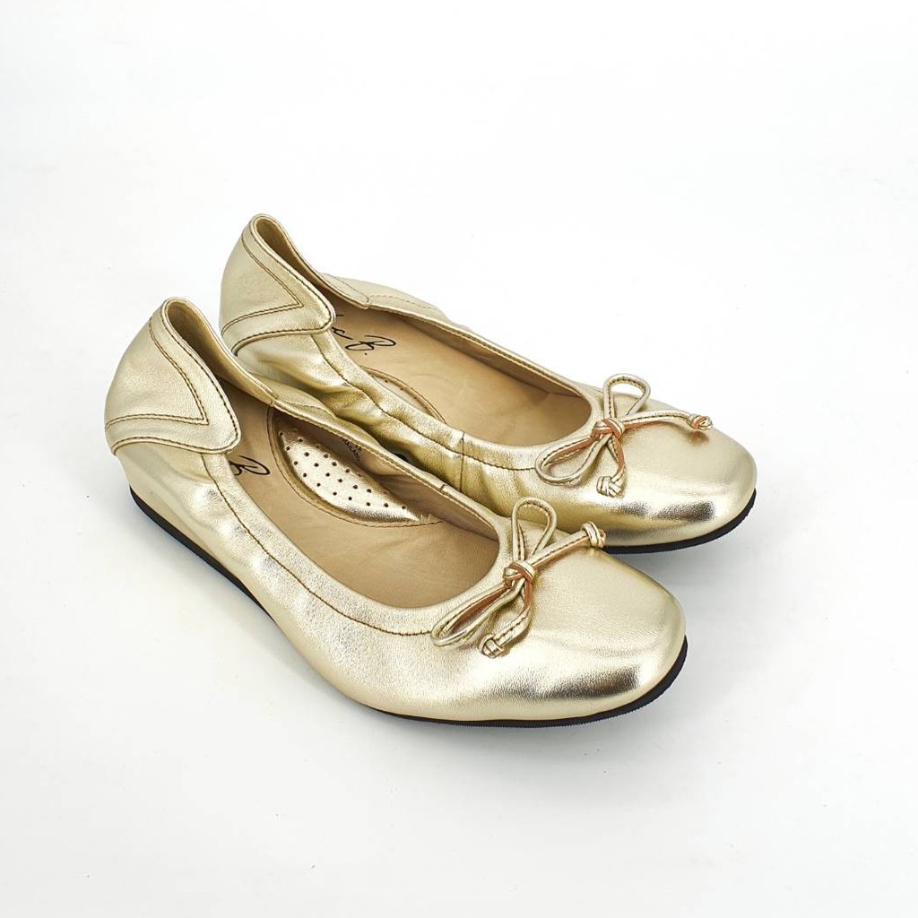 [พร้อมส่ง] Emma Metallic - รองเท้าหนังแกะบัลเล่ต์ ส้น 1 นิ้ว