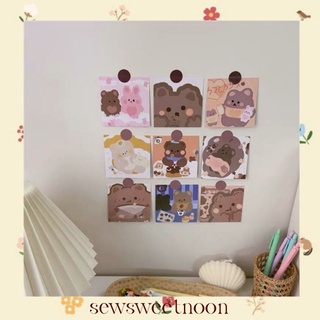 🌷sewsweetnoon🌷[P05]โปสการ์ดตกแต่งห้องลายน้องหมีอ้วนปุ๊กลุ๊ก🐻🐻🐻 ลายหน้า-หลังแบบเดียวกัน😊