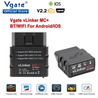 Vgate vLinker MC+ ELM 327 BT4.0- เครื่องสแกนเนอร์ไร้สาย OBD2 wifi สําหรับ Android IOS ELM327 OBD 2 ODB2 Bimmercode