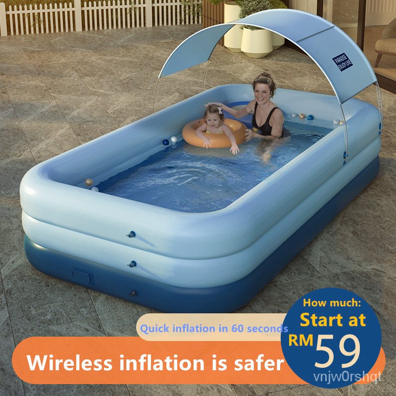 Portable Inflation-free Hard Plastic Swimming Pool Folding Pool Family ...