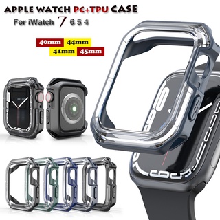 เคสนาฬิกาข้อมือ Pc TPU อุปกรณ์เสริม สําหรับ Apple Watch series 7 6 5 4 SE Iwatch 41 มม. 45 มม. 44 มม. 40 มม.