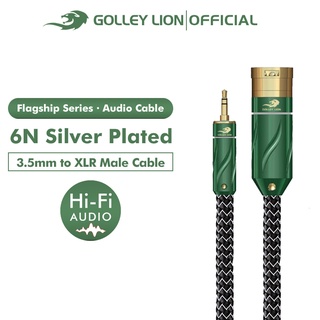 Golley LION Hifi Flagship Series สายเคเบิลเสียงสเตอริโอ 3.5 มม. เป็น 3 Pin XLR ตัวผู้ 6N ชุบเงิน สําหรับโทรศัพท์ คอมพิวเตอร์ เครื่องขยายเสียงมิกเซอร์