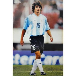 โปสเตอร์ ปาโบล ไอมาร์ Pablo Aimar รูปภาพ ฟุตบอล ปีเก่า ไม่พิมพ์แล้ว นักฟุตบอล กีฬา football โปสเตอร์ติดผนัง poster