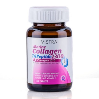 VISTRA Marine Collagen Tripeptide 1300 &amp; Coenzyme Q10 บรรจุ 30 เม็ด