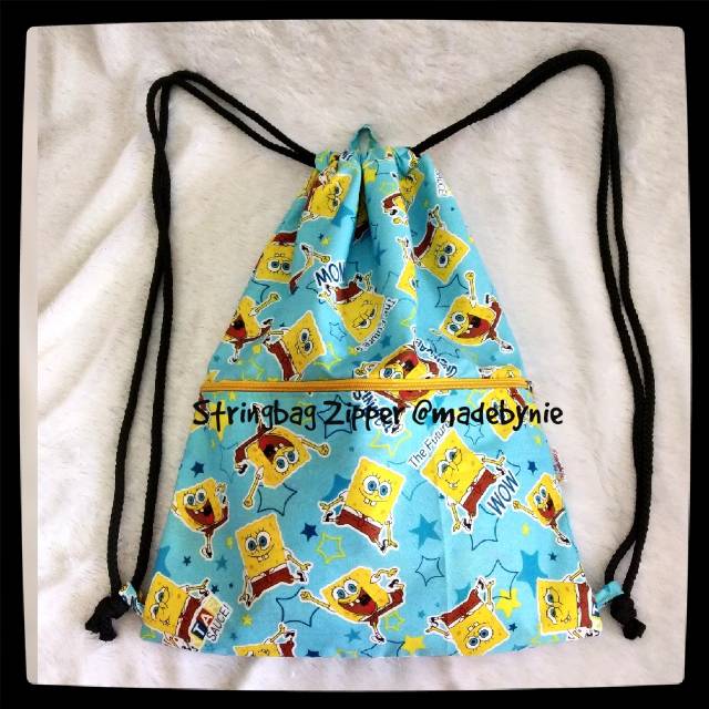 Stringbag Blue spongebob Drawstring Bag