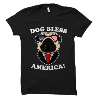 เสื้อยืดผู้ชาย เสื้อยืด พิมพ์ลาย Gildan Dog Bless America สําหรับผู้ชาย และผู้หญิง S-5XL