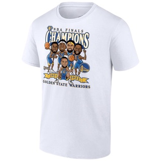 เสื้อยืด พิมพ์ลาย NBA Finals Championship Golden State Warriors 2022 สีขาว และสีดํา สไตล์ฮิปฮอป ไซซ์ S-3XL