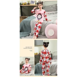 ลด10% โค้ด DDXDECW4 ชุดนอนเด็กลายการ์ตูนชุดยาวแบบน่ารักพร้อมส่ง100cm-150cm นื้อผ้าลื่นใส่สบาย