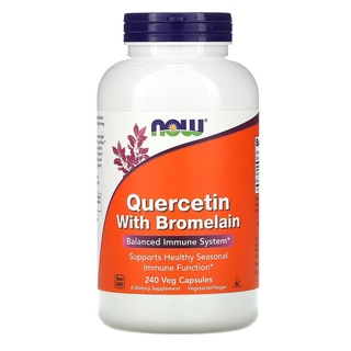 Quercetin with Bromelain, 240 Veg Capsules เควอซิติน โบรมีเลน, อเมริกา, Now Foods