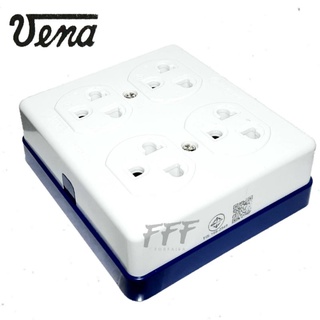 [VENA] ปลั๊กสามตา ปลั๊กไฟ เต้ารับไฟฟ้า 4 ที่ ทูโทน-ซีรี่ส์ 2 ขายูนิเวอร์เซ็ล GR1624 , 3 ขามีกราวด์ GR1634 ยี่ห้อ VENA