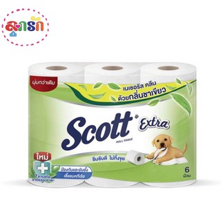 Scott Extra สก็อตต์ เอ็กซ์ตร้า เนเชอรัล คลีน กลิ่นชาเขียว (6ม้วน)