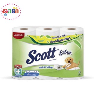 Scott Extra สก็อตต์ เอ็กซ์ตร้า เนเชอรัล คลีน กลิ่นชาเขียว (6ม้วน)