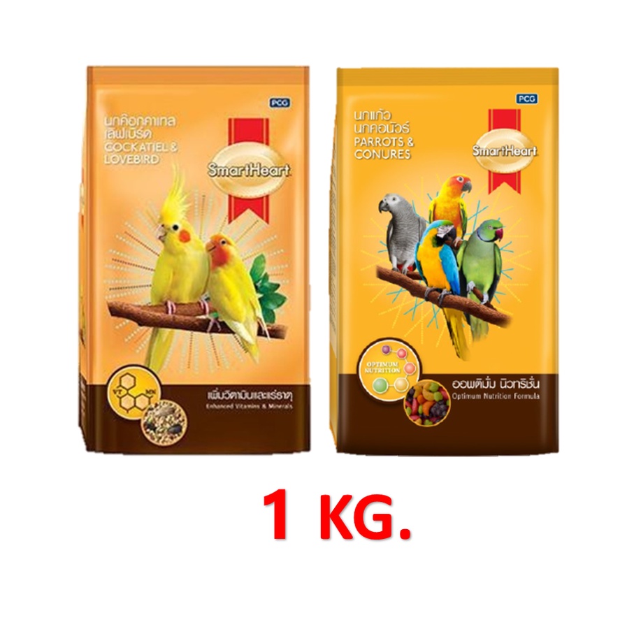 SmartHeart นกค๊อกคาเทล เลิฟเบิร์ด และ นกแก้ว นกคอนัวร์ ขนาด 1 Kg. พร้อมส่งในไทย