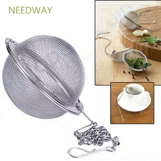 Needway ที่กรองชา แบบตาข่ายล็อก สเตนเลส พร้อมโซ่ล็อก รูปใบไม้