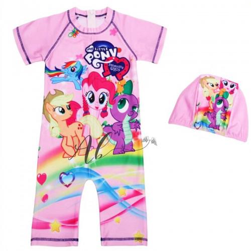 ชุดว่ายน้ํา แขนสั้น พิมพ์ลาย Angel Baby My Little Pony สําหรับเด็ก