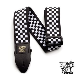 Ernie Ball® Checked Jacquard Guitar Strap (P04149) กว้าง 2 นิ้ว ลายตารางหมากรุก ปรับยาวได้ 41-72 นิ้ว ** Made in USA **