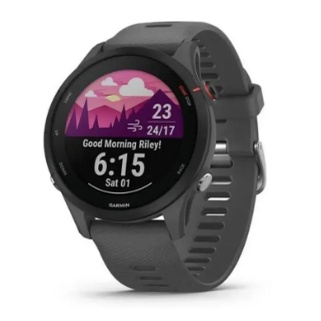 [มือสอง] GARMIN Forerunner 255 GPS สมาร์ทวอทช์ (45 mm, ตัวเรือนสี Slate Grey, สายสี Slate Grey)