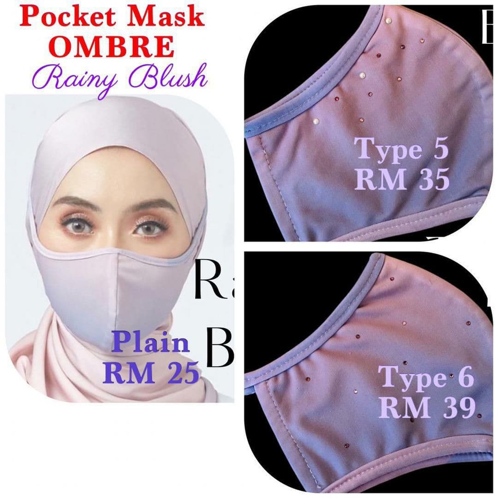 INNERSEJUK X WIRDORA FACEMASK IN RAINY BLUSH OMBRE-NONCLINICALFACEMASK-ADULTMASK-FILTERPOCKETMASK