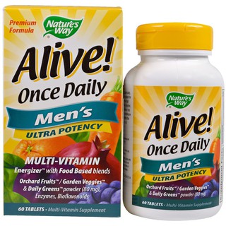 Natures Way, Alive! Once Daily, Mens Multi-Vitamin, 60 Tablets