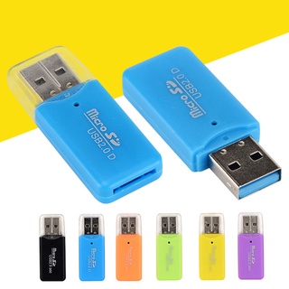 เครื่องอ่านการ์ดหน่วยความจํา พลาสติก ขนาดเล็ก แบบพกพา สําหรับการ์ด TF Micro SD USB 2.0