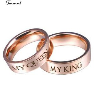 💍Charm Charm แหวนคู่แหวนแต่งงานของฉัน KING MY QUEEN ของฉัน