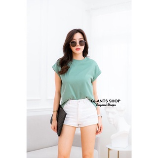 GI-ANTS เสื้อยืดผู้หญิง คอกลมแขนเบิ้ล