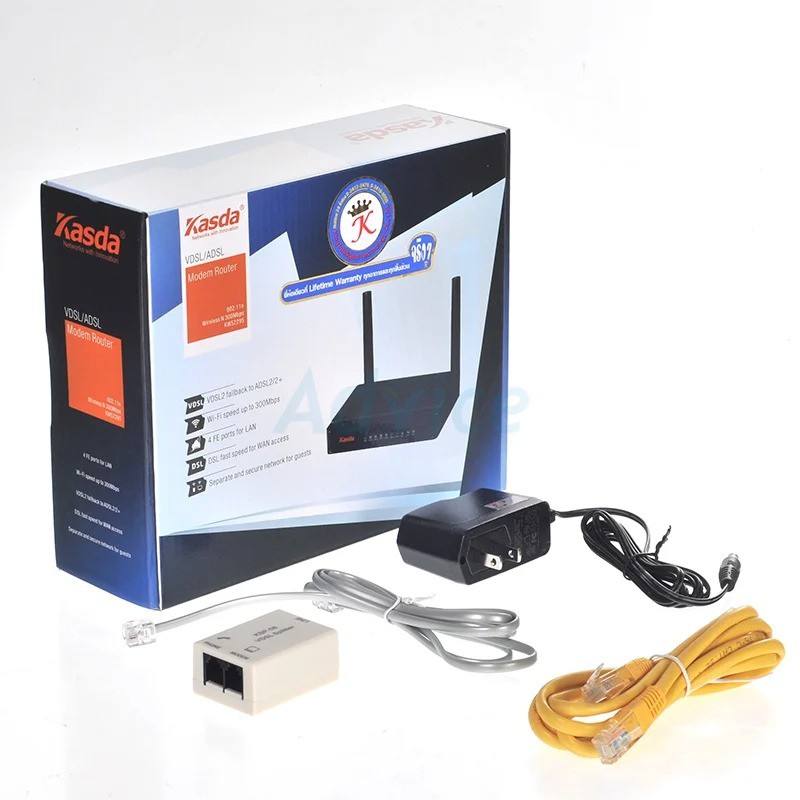 VDSL Modem Router KASDA (KW52295) Wireless N300 (Lifetime Forever)