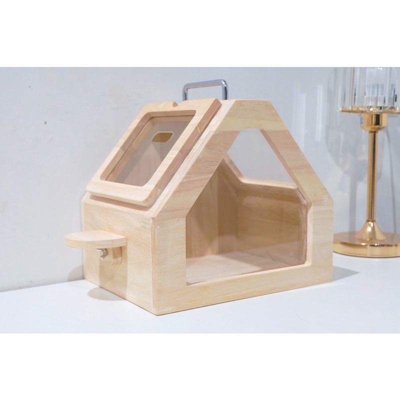 LP167 บ้านพกพาสัตว์เลี้ยง ชินชิล่า ที่อาบทราย กล่องอาบทราย งานไม้เกรดA