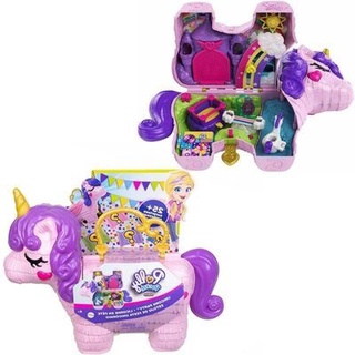 Polly pocket mini Polly Surprise ยูนิคอร์นกล่องตาบอดสาวเล่นบ้านของเล่น