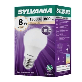 หลอดไฟ LED SYLVANIA ToLEDo Basic Plus A60 8W ขั้ว E27 (Daylight / WarmWhite) มี 3 แสงให้เลือก