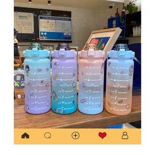 [พร้อมส่ง] กระบอกน้ำพาสเทล ขนาด 2,000 ML ฟรีสติ๊กเกอร์