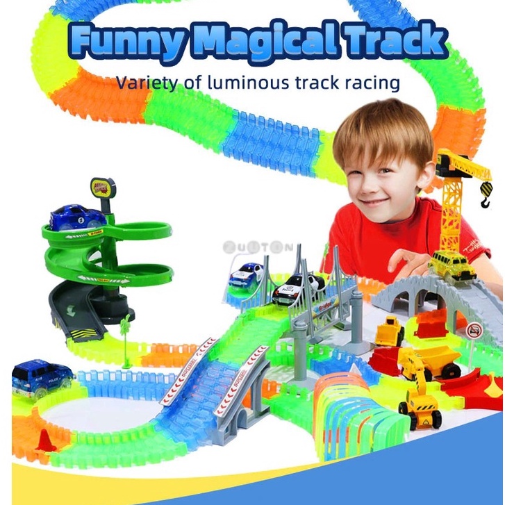 <ใหม่>รถแข่งรถDIY รถราง Magical Track Glowing Race Glow In The Dark Track ของขวัญ ของเล่นเสริมพัฒนาการ